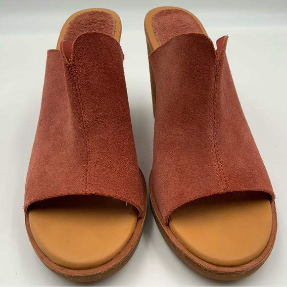 Kork-Ease  Deanna Suede Platform Block Heel Wooden Shoes. Burnt Orange. Size 10M - Picture 2 of 8